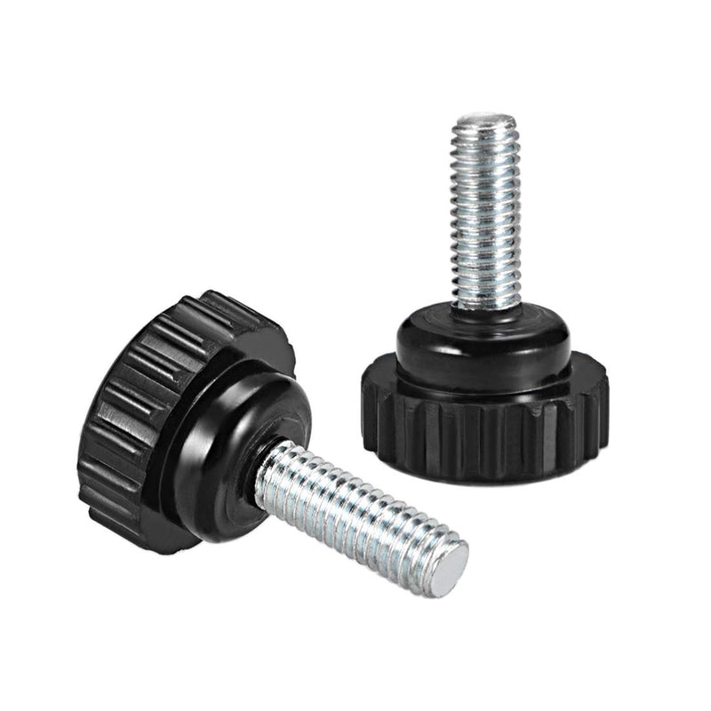 [Australia - AusPower] - uxcell M6 x 15mm Metric Male Thread Knurled Clamping Knobs Grip Thumb Screw on Type Plastic Threaded Hand Bolt Knobs Black 6 Pcs M6 x 15 