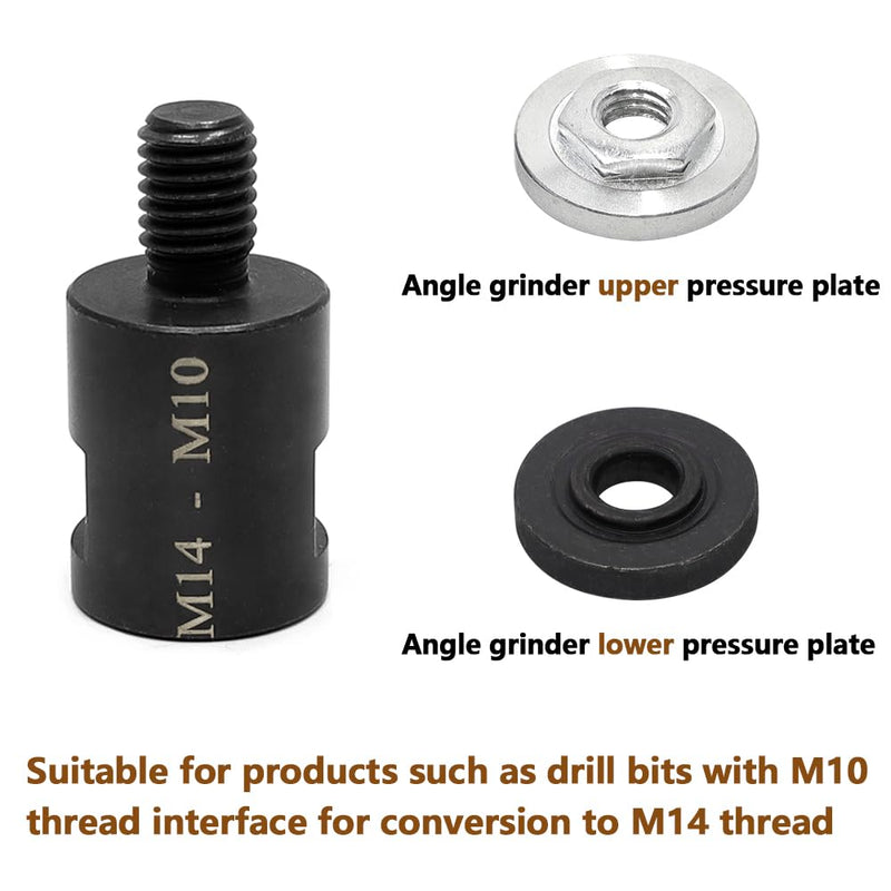 [Australia - AusPower] - Aoyswuz Pack of 2 Angle Grinder Converter Adapter Suit Alloy Steel M14 to M10 Thread Converter for Angle Grinder Polisher Drill Interface 
