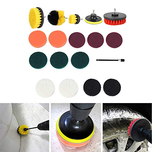 Latest 18Pcs Electric Drill Brush Set Multifunction Power Cleaner Scrubber Attachments Home Cleaning Supplies Suitble for Cleaning Bathtub, Grout