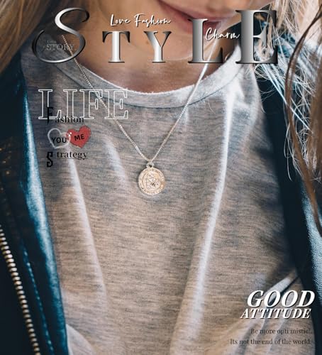 St Christopher Necklace,Fashion Circular Letter Coin Pendant Metal Necklace As The Guardian Deity of Jesus on His Journey, Male and Female Hip-Hop Figures Amulets Religious Gifts Accessories