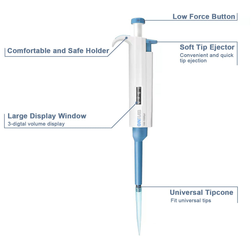 [Australia - AusPower] - ONiLAB Lab Micropipette, Adjustable Volume Single Channel Pipettors,50-200ul, 50-200ul 