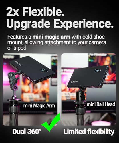 ORLN'K Portable RGB Video Light 10W 4000mAh, LED Video Light Panel with Soft Diffuser for Photographer, Content Creator Fits iPhone, for Sony Canon Nikon Fuji Panasonic Cameras (Tripod Combo) 7in1 TripodCombo
