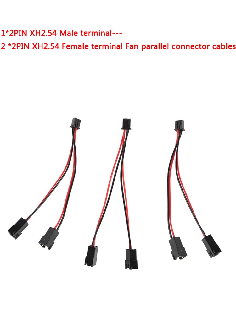 [Australia - AusPower] - 5Pcs 3D Printer Mainboard Y Splitter 1 to 2 Extension Connector Wires Cooling Fan XH2.54 Terminal Connector Cables 