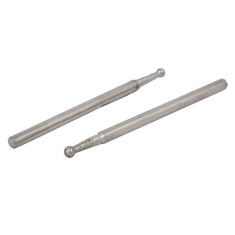 sourcingmap® 2.35mm Shank 2mm Dia Diamond Head Ball Shaped Grinding Mounted Point Bit 20pcs | Head ball grinding mounted bit 2 mm