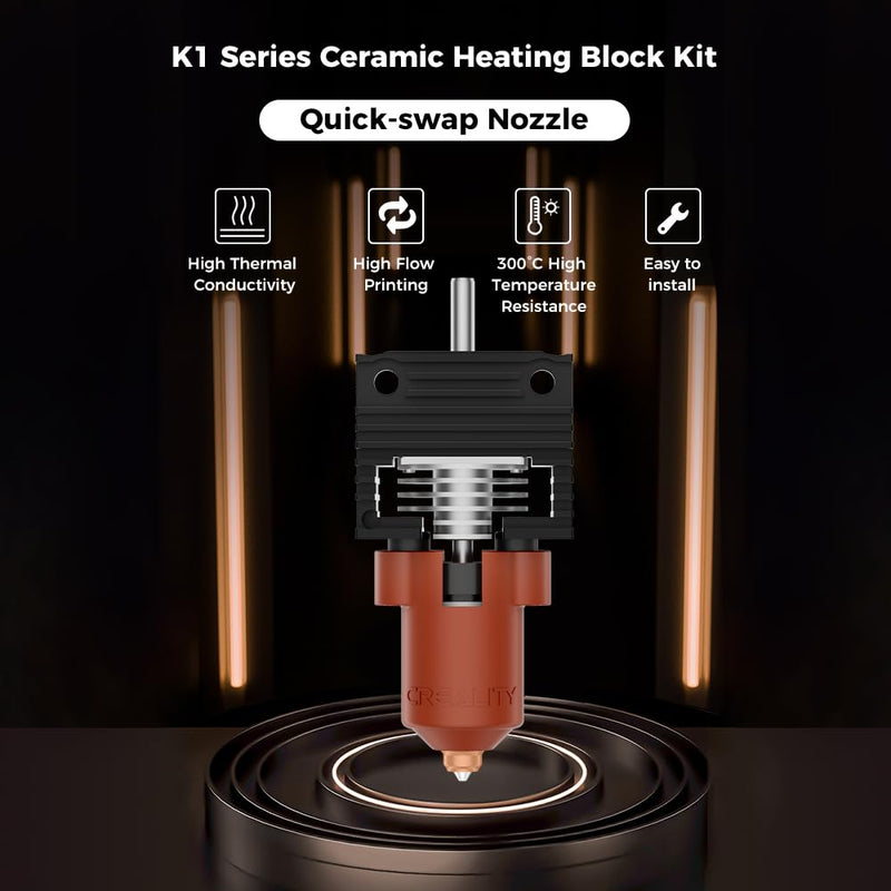 Creality Official K1/K1 Max/K1C Hotend Upgrades Kit,Ceramic Heating Block Ki with Unicorn Quick Swap Nozzle, Support 300°C High Temperature and 600mm/s High-Speed for K1 Series 3D Printer For K1C/K1/K1 Max