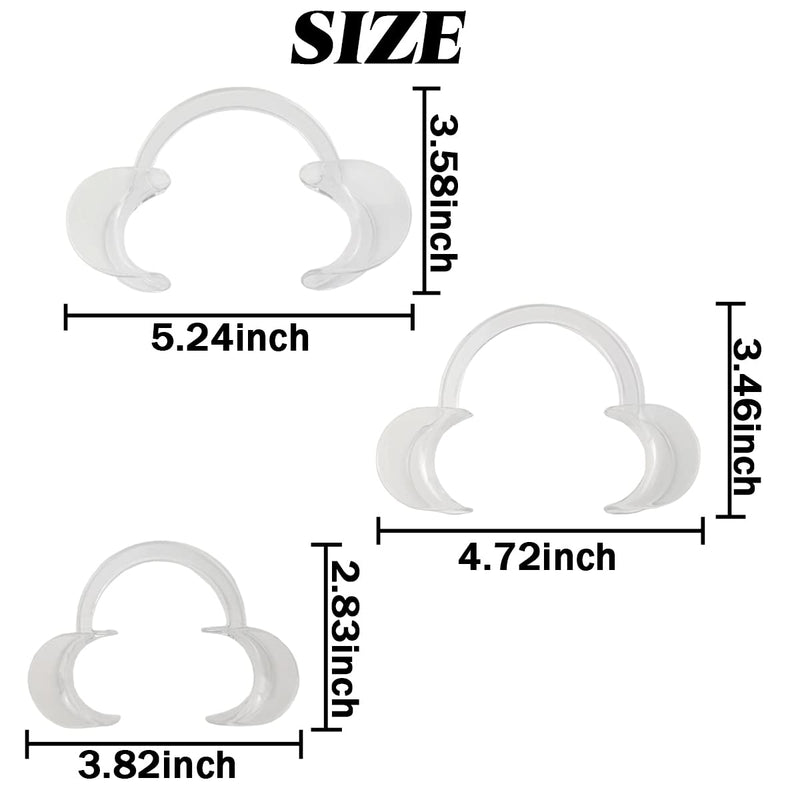 [Australia - AusPower] - 21PCS (7 Medium+7 Large+7 Small) C-Shape Teeth Whitening Cheek Retractor, Autoclavable Dental Mouth Opener, Disposable Dental Lip Cheek Retractor for Mouthguard Challenge Game 