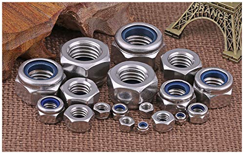 [Australia - AusPower] - M8x1.25mm Nylon Lock Nuts,SpzcdZa 25pcs 304 Stainless Steel Nylon Insert Hex Lock Nuts for Industrial and Construction Fasteners M8 