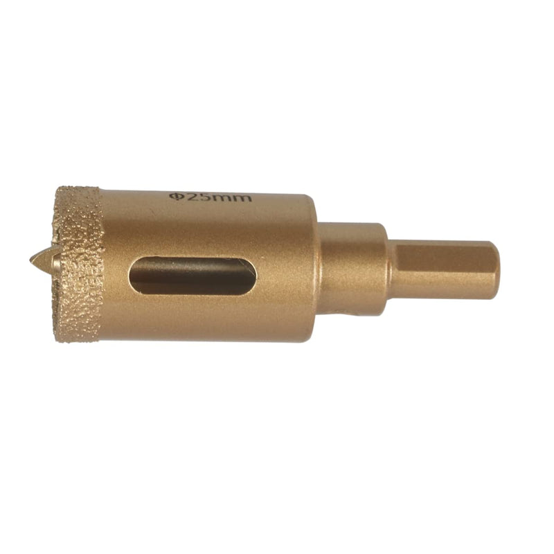 [Australia - AusPower] - Brazed Diamond 1 inch Hole Saw with Center Drill Bit for Ceramic,Porcelain,Tile,Glass,Granite Quartz,Marble,Gemstone,Dry Drilling 25mm 25mm(1") 