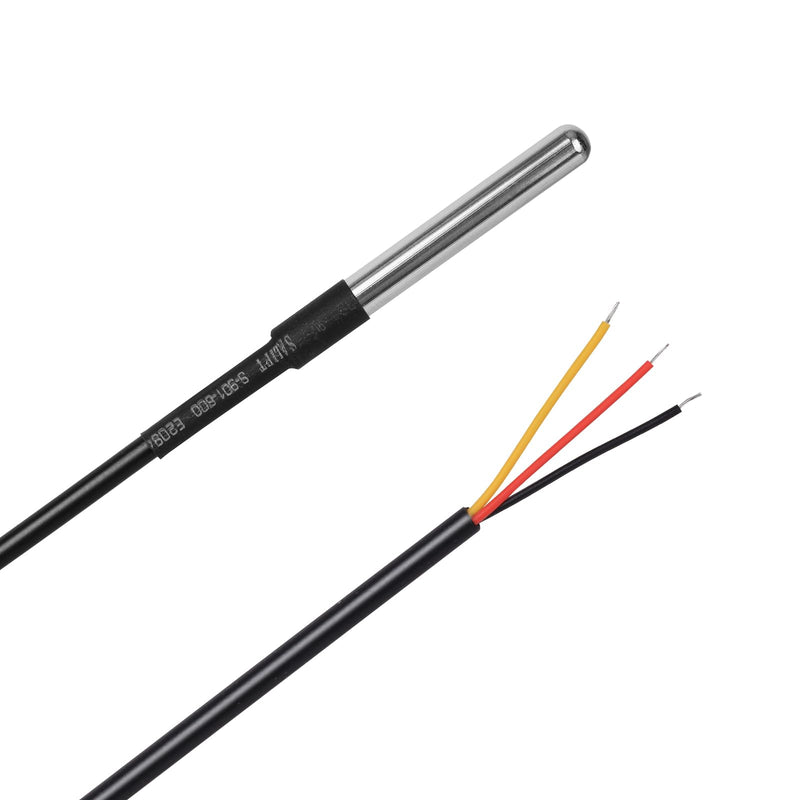 [Australia - AusPower] - 6PCS DS18B20 Temperature Sensor 2M Waterproof Temperature Probe Suitable for Arduino, xiao,ESP32 etc Development Boards Stainless Steel Probe Temperature Range (-55℃~ +125℃) 