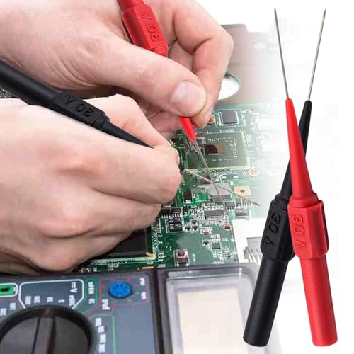 Pack of 10 0.7 mm Measuring Tips for Multimeters, Test Probes B0cxpxqrgt for Professionals (Red/Black)