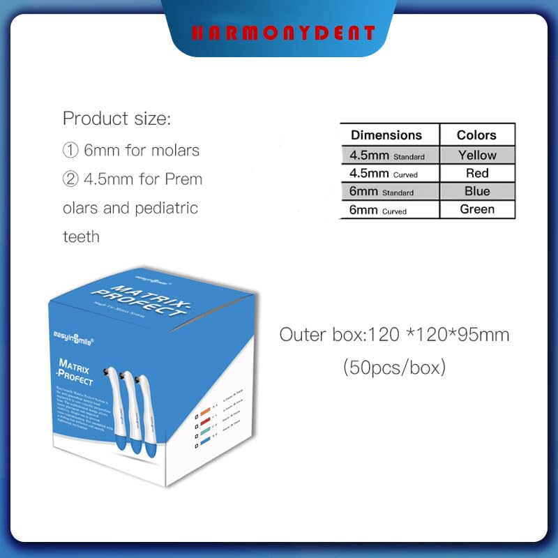 [Australia - AusPower] - 50pcs Dental Matrix Bands,Dental Sectional Matrix Refill Wedge for Teeth Restoration,Adjustable, 6mm Standard for Molars Blue 