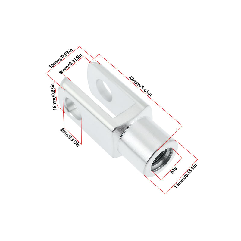 [Australia - AusPower] - 2 Pieces M8x1.25 Air Cylinder Rod Clevis End 42mm Right Hand Female Thread Y Connector for Electronic Automation Equipment 