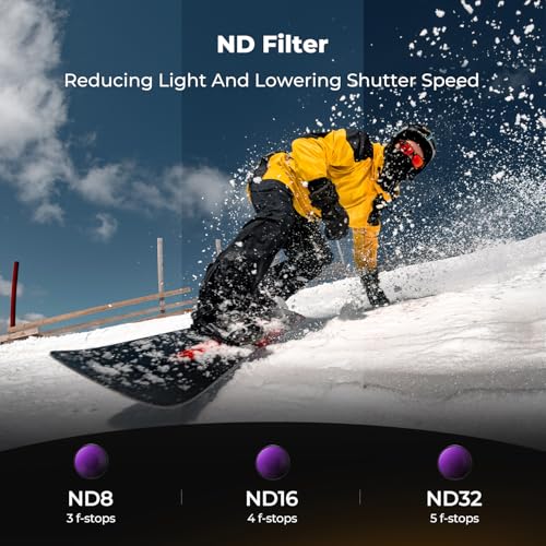 K&F CONCEPT ND Filter Kit for DJI Osmo Action 6, CPL ND8 ND16 ND32 For Osmo Action 6 Screw On Mount