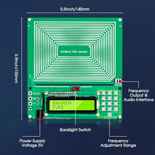 Schumann Frequency Generator Device 7.83 Hz | Adjustable 0.1 Hz to 200 kHz, with display and USB, portable, frequency counter and pulse generator