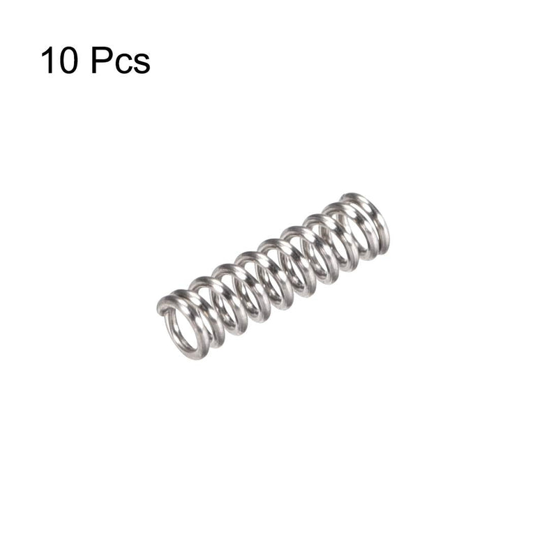 [Australia - AusPower] - uxcell Compression Spring,304 Stainless Steel,3mm OD,0.5mm Wire Size,6mm Compressed Length,10mm Free Length,4N Load Capacity,Silver Tone,10pcs 3mmx0.5mmx10mm 