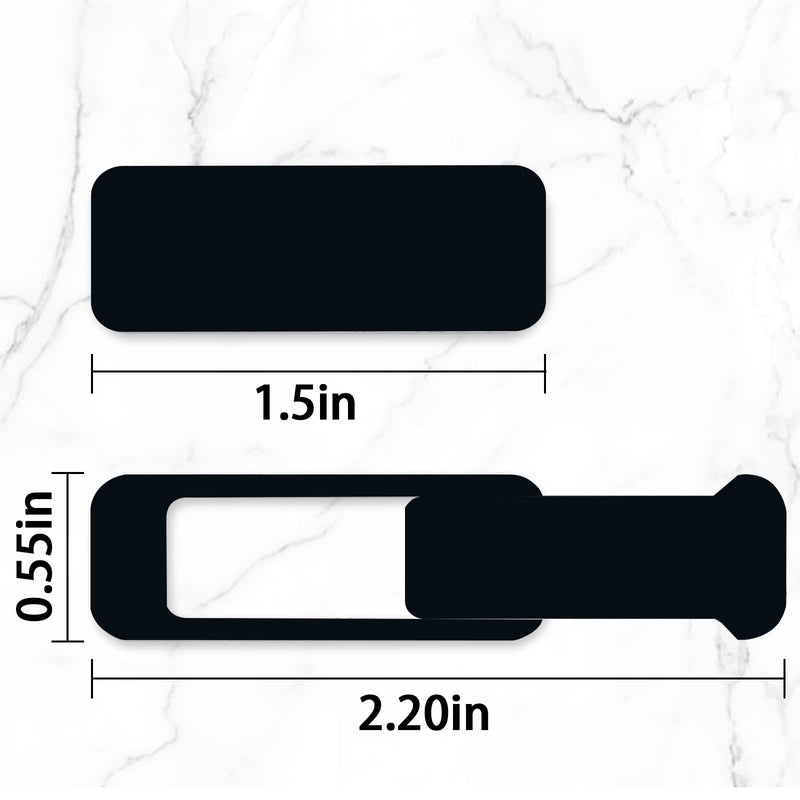 [Australia - AusPower] - Webcam Cover, 3 Pieces, Laptop Camera Cover, Privacy Shielding Capacity is Twice as Big as The Traditional, Suitable for Computer Mobile Phones, laptops, Tablets and so on (Black) black 