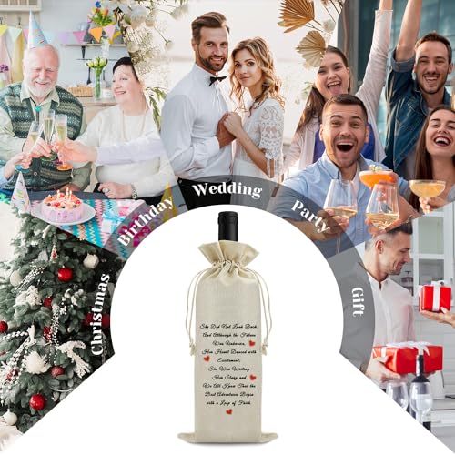 Christian Inspirational Gift for Girls Women Daughter Wine Gift Bags Religious Gift Birthday Gift for Friend Wine Bottle Bag Inspirational Spiritual Baptism Gift Wine Bottle Bag Bible Verse Faith Gift