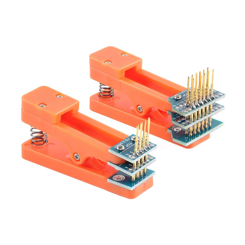 [Australia - AusPower] - 2Pcs 2.54mm Double Row 6Pin Test Clip Board Module Program Burning Board Clip 6 Pins Programmer Burning Clip PCB Fixture with Dupont Wire 