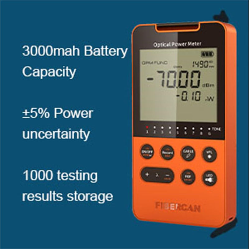 [Australia - AusPower] - Optical Power Meter -50~+30dbm Built-in 10mW Visual Fault Locator Portable Optical Cable Tester Network Tools with RJ45 Remote 