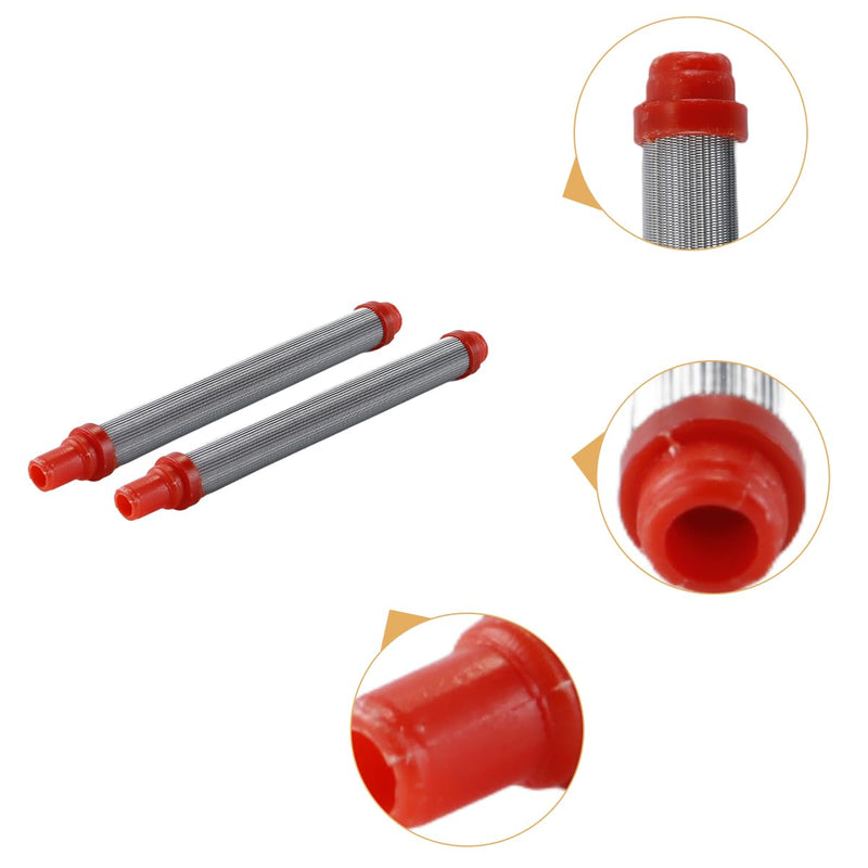 Pack of 5 200 Mesh Airless Sprayer Red Filter Insert 304 Stainless Steel Elements Replacement for Paint Coating Tools