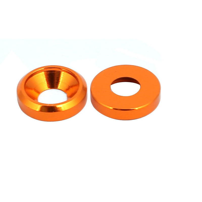 [Australia - AusPower] - uxcell M3 Aluminium Alloy Cup Head Engine Bay Bumper Washer Orange 15pcs 