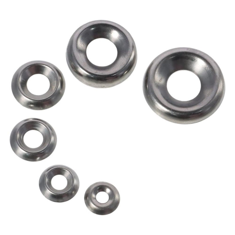 [Australia - AusPower] - FEIYING 170Pcs 304 Stainless Steel Finishing Cup Countersunk Washers Assortment Kit,4#/6#/8#/10#/12#/14#/16# Silver Finishing Cup Washer 