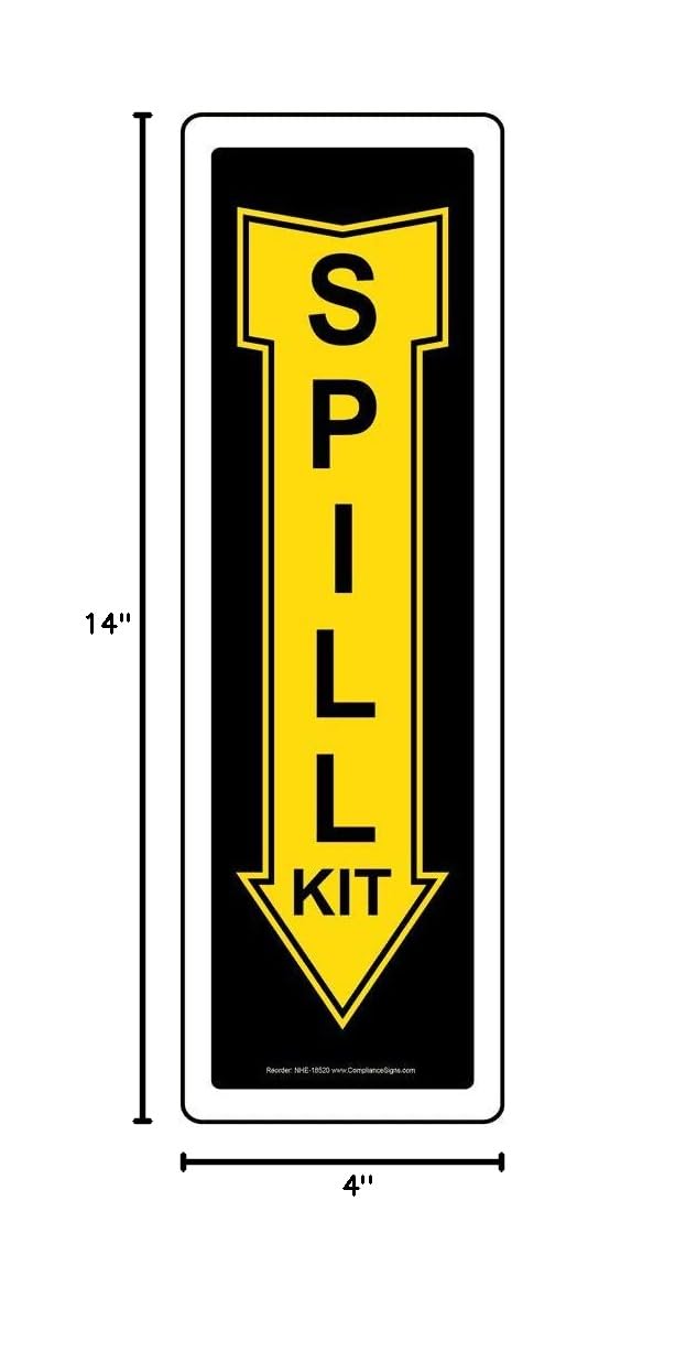 ComplianceSigns.com Spill Kit Sign, 14x4 in. Plastic for Facilities 14" x 4"