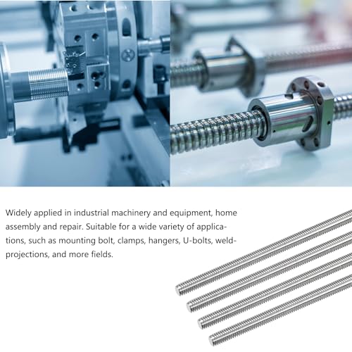 TOP-VIGOR M10x70mm 304 stainless steel fully threaded rods, 10-piece set with right-hand threads