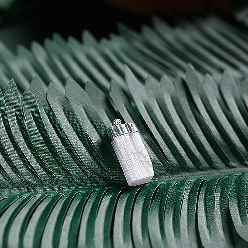Ayana Crystals Handcrafted Selenite Pendant - Authentic Crystal Healing Stone, White Necklace for Emotional & Spiritual Wellness, Chakra Balancing, Zodiac Taurus Birthstone, Ethically Sourced