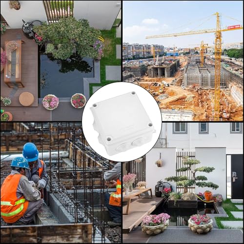 Pack of 2 Surface-Mounted Junction Box, Surface-Mounted, Junction Box, Outdoor Waterproof IP65, Junction Box, Distribution Box, Outdoor Waterproof, Electrical Box, Electric Project Housing (White, 100