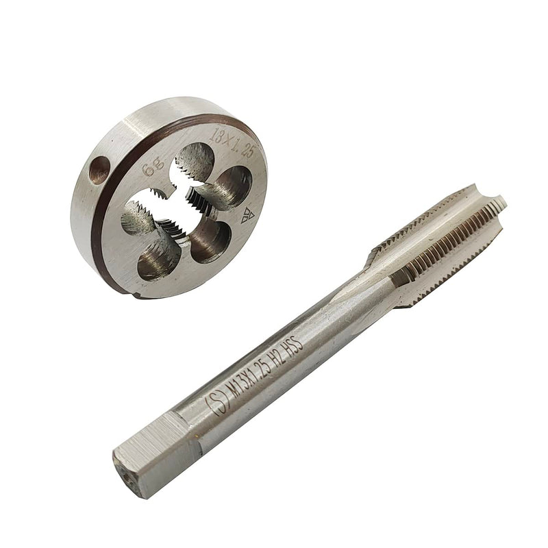 [Australia - AusPower] - M13×1.25 Silver HSS Metric Tap Set Tap and Round Thread Die Right Handed HSS Taper M13 × 1,25 