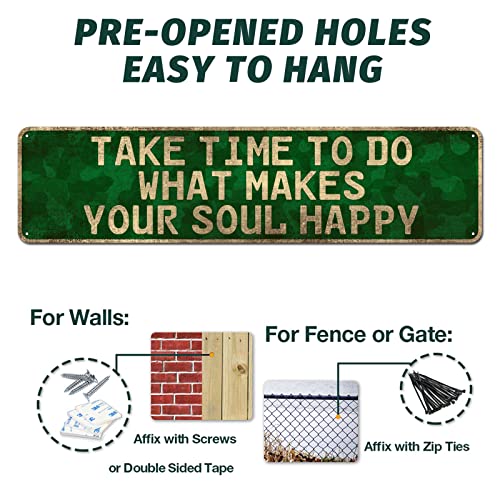 Take Time Soul Happy Inspirational Metal Wall Decor 4x16 Inch To Do What Makes Your Soul Happy