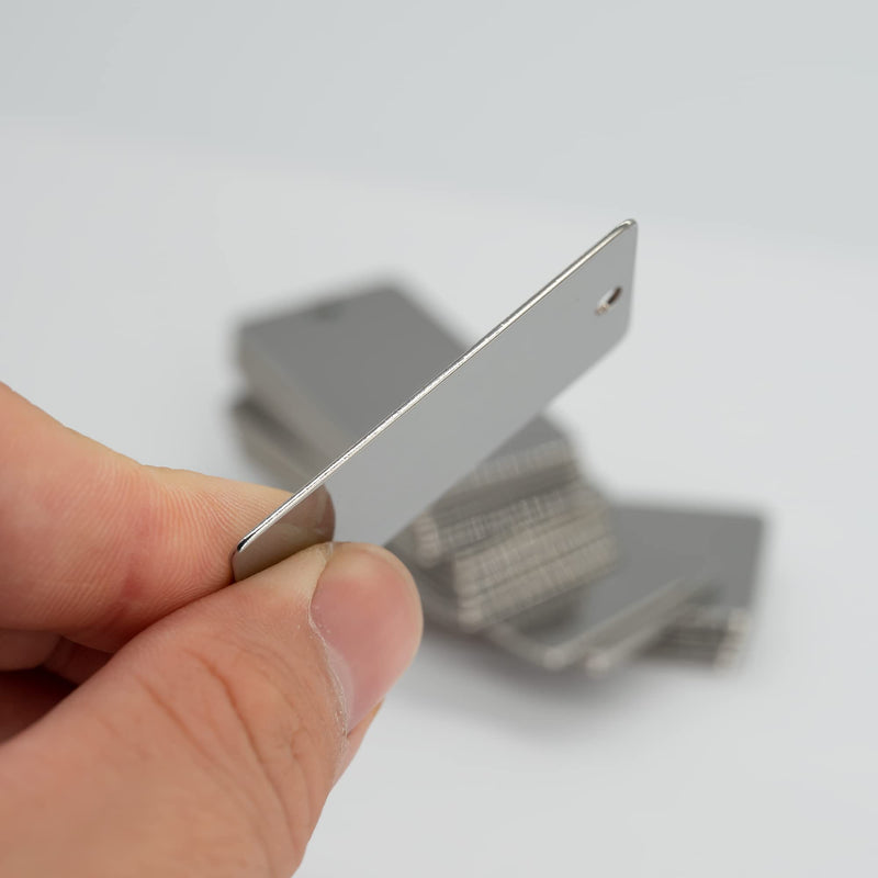 StayMax 50 Pack Engraving Blanks Stamping Blanks Stainless Steel Rectangle Blank Tags 1 Inch x 2 Inch