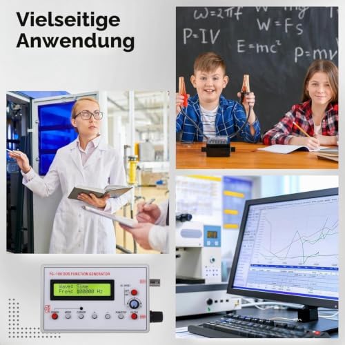 Fyearfly DDS Signal Generator 1Hz-500KHz FG-100 Frequency Generator Function Generator Sine Wave Rectangular and Triangle Wave Counter Signal Source for Testing and Debugging
