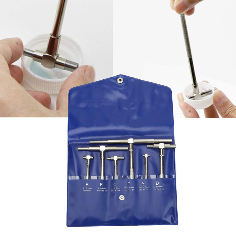 [Australia - AusPower] - 6 Piece Telescopic Set, 0.3-59 Inch Adjustable Inside Diameter Micrometer Measuring Tools, Used with Micrometer or Caliper 