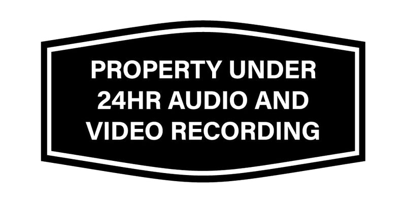 Signs ByLITA Fancy Property Under 24Hr Audio and Video Recording Sign (Black) - Small 5 Pack Small (3" x 6") 5 Pack Black