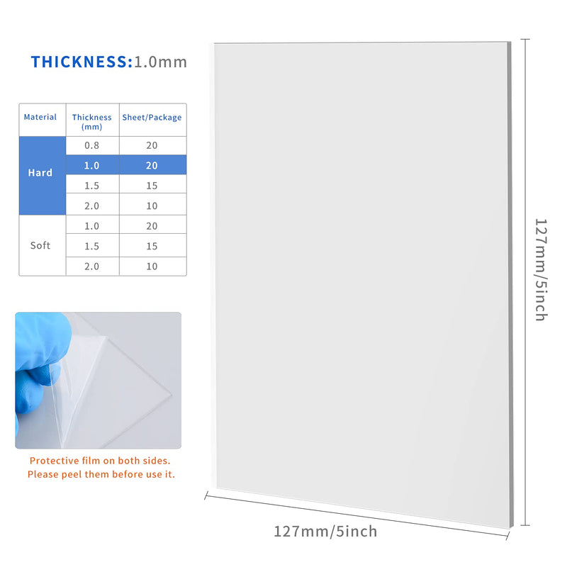 [Australia - AusPower] - Thermoforming Dental Sheet Vacuum Forming Splint Sheets Professional Former Plastic Hard 1.0mm 20pcs 