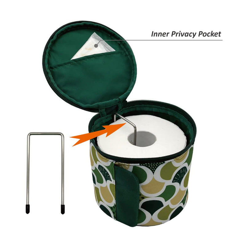 Olve Roll Tissue Case Toilet Roll Paper Holder Hanging Cover for Home Camping Hiking (Green) Green