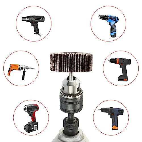Fousenuk Pack of 20 Flap Grinders with Shank, 10 Different Diameters | Flap grinder, polishing disc for drill and rotating tool, straight grinder for rust removal, polished