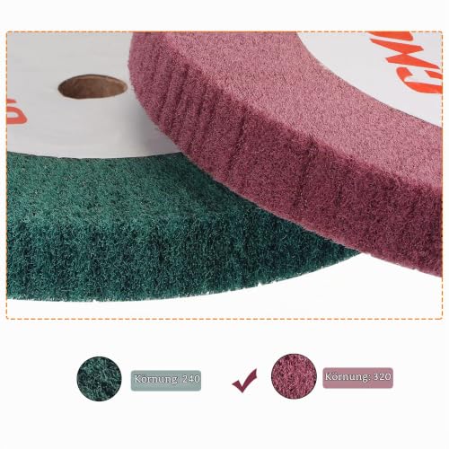sourcing map Nylon Fiber Polishing Disc, Outer Bore 150mm, Inner Bore 20mm, Thickness 25mm, Sanding Accessories Polishing Accessories for Metal, Plastic, Painted Surfaces, Red 150mm x 25mm