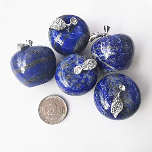 1 Pcs Natural Lapis Lazuli Apple Crystals and Healing Stones Figurines Collectibles,1.18Inchs Room Decor Christmas Decorations Office Gifts Blue-lapis Lazuli