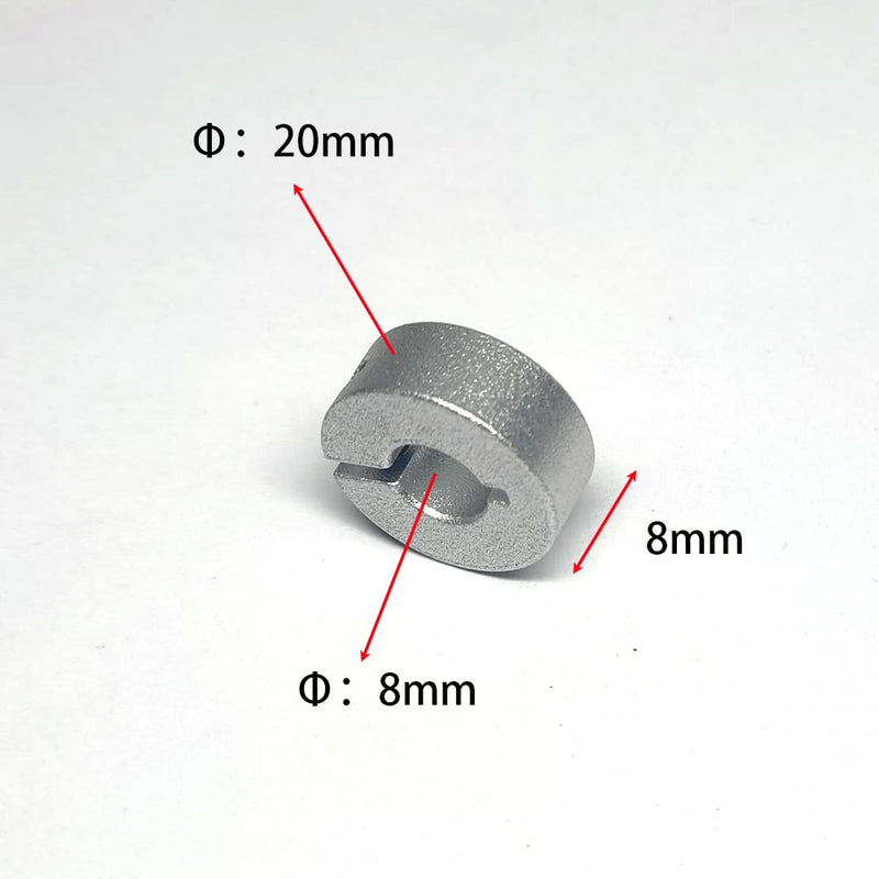 [Australia - AusPower] - Shaft Collar Open Aluminum Alloy Lock Axle Collar Clamp Set Screw for 8mm Linear Rod Shaft Guide,10PCS Open(8*20*8mm) 