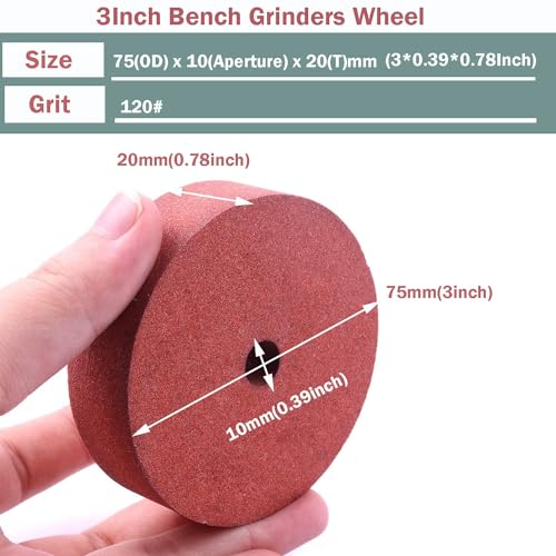 Grinding Wheel 75 mm, Pack of 3 Silicon Carbide Sanding Disc, Polishing Disc, Round Grinding Stone, Polishing Discs for Double Sanders for Metal, Ceramic, Wood
