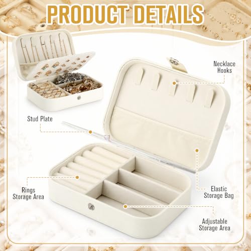 Nosiny 4 Pcs Travel Jewelry Case Small Portable Jewelry Box for Women