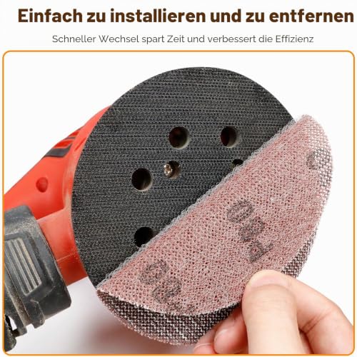 Pack of 60 Sanding Sheets 125mm 80 120 180 240 320 400 Grit Sanding Net Sandpaper 125mm for Random Orbital Sander Grit 80 120 180 240 320 400 125MM
