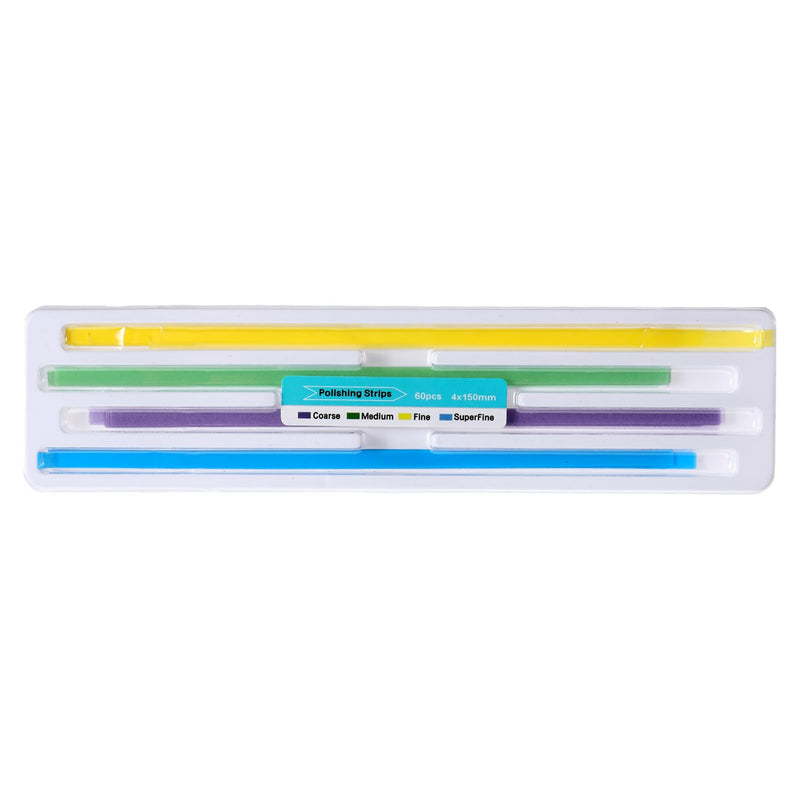 [Australia - AusPower] - 60 Pcs Dental Polishing Strips Teeth Sanding Grinding Tool Dental Polisher for Sanding Universal Teeth Abrasive Strips 4mm x 150mm Finishing Tooth File for Oral Care Cleaning Gloss 