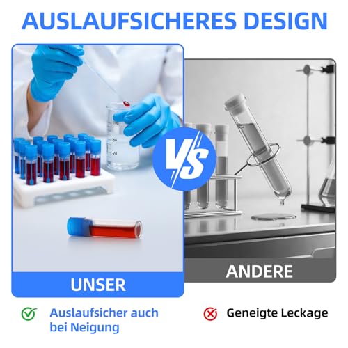 Chair Sample Tubes 15 ml with Spoon, Faecal Sample Tubes for Dogs, Cats and Chair Sample Tubes for Humans, Tight Examination Tube for Stool Sample | Stuhlprobenröhrchen Hund Kotprobenröhrchen Katze für Menschen Dichtes Untersuchungsröhrchen zur Stuhlpr...