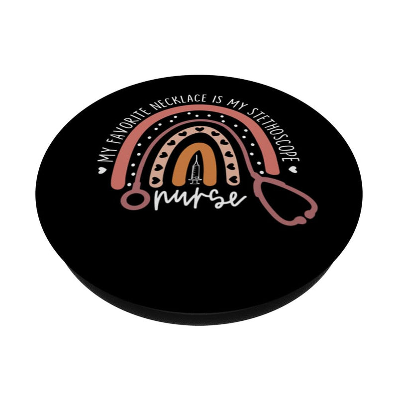 [Australia - AusPower] - Nurse Life My Favorite Necklace Is My Stethoscope Rainbow PopSockets Standard PopGrip 