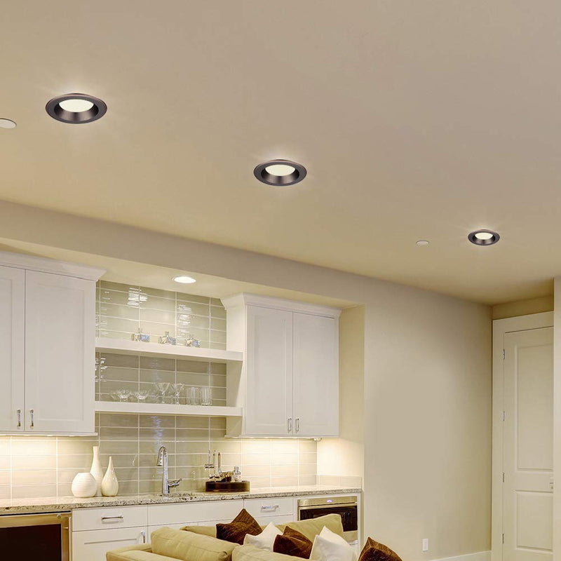 [Australia - AusPower] - DESIGNERS FOUNTAIN 5/6 Inch LED Recessed Lights, 5CCT Dimmable IC Rated Downlight, 12W 1000LM, Energy Star, Retrofit Ceiling Light, Adjustable 2700K to 5000K, Black Baffle Retrofit Trim, EVL61093T50BK 5/6 inches 2700K 3000K 3500K 4000K 5000K 