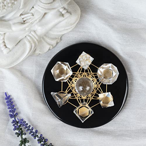 Clear Quartz 7 Pcs Platonic Solids Crystal Geometry Set, Platonic Solids
